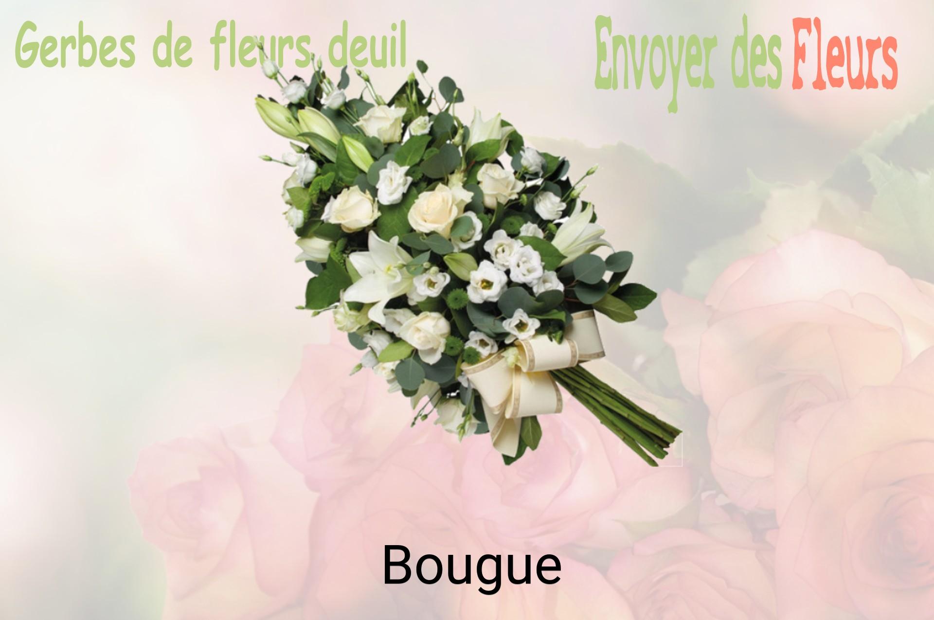 Gerbe de fleurs de deuil livrée à Bougue
